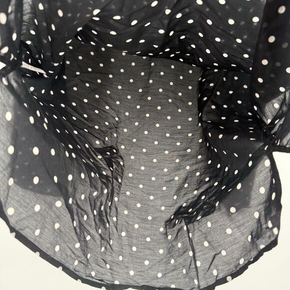 Loft Polka Dot Cotton Silk Blend 3/4 Sleeve Top Size Large - Picture 5 of 7